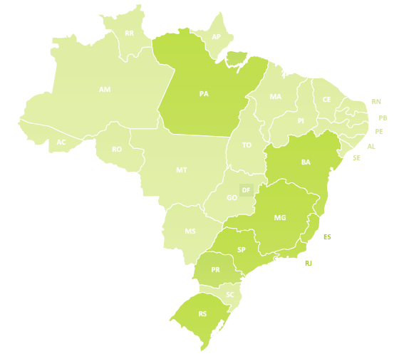 Mapa de representantes Arroz Rei Arthur